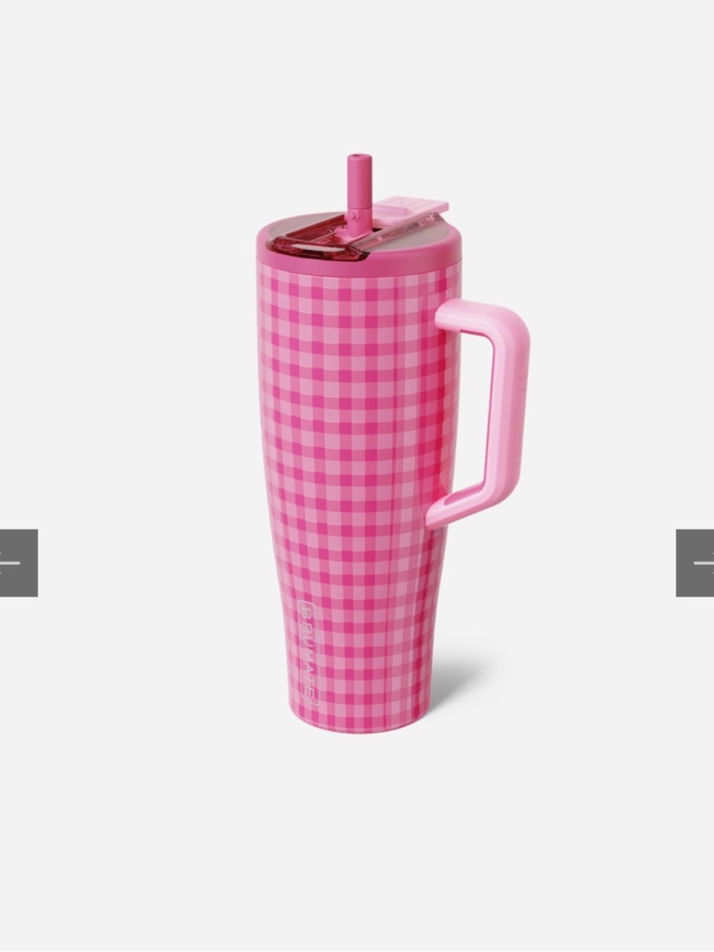 Limited Edition - Madi Nelson x Brumate Pink Gingham Travel Tumbler